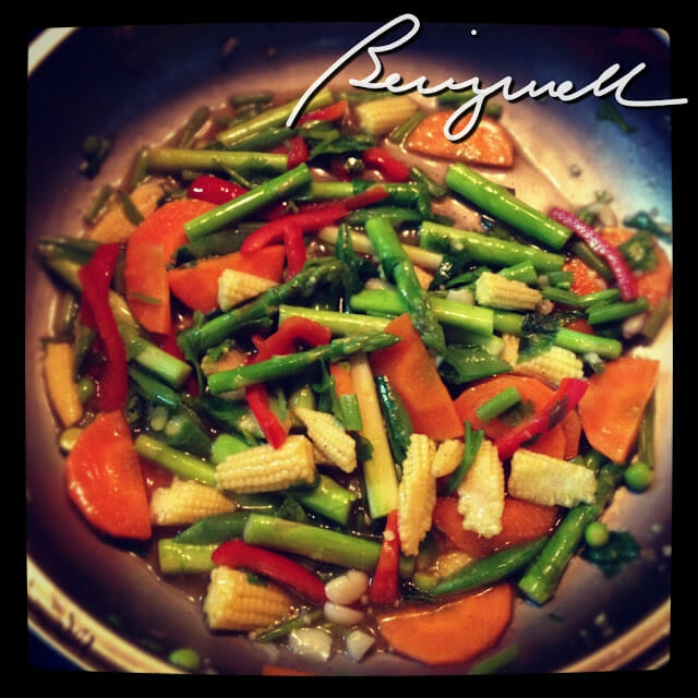 Cooking Baby Corn and Carrots