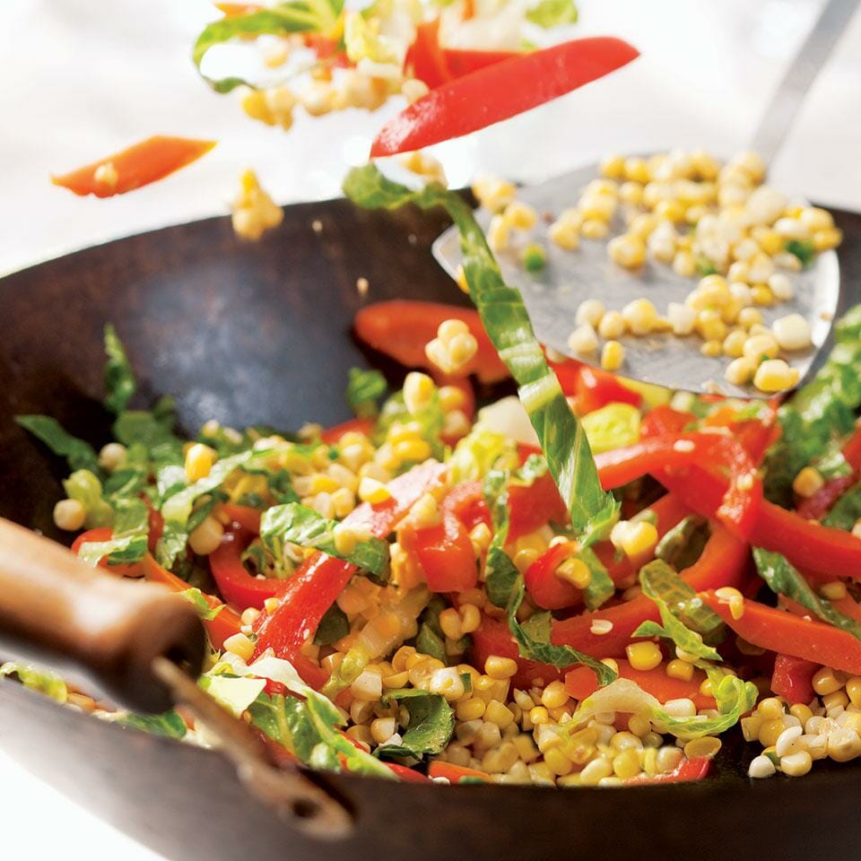 Stir-Fried Carrots, Corn &amp;amp; Peppers Recipe | EatingWell