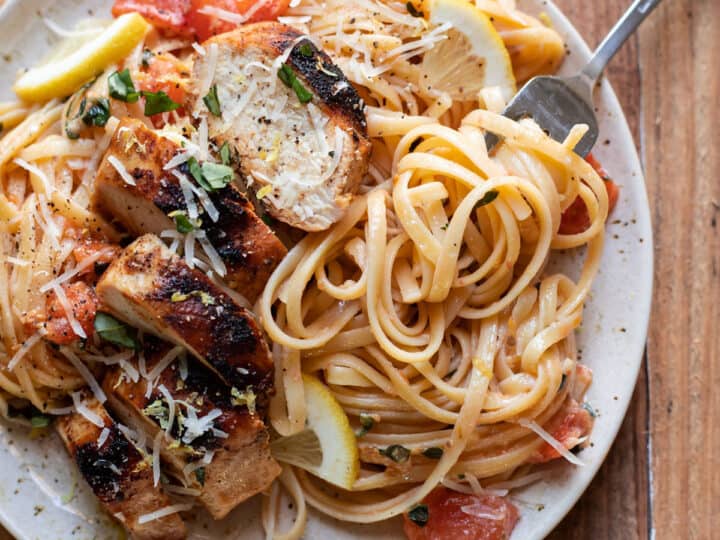 Lemon Basil Chicken Pasta - Modern Crumb