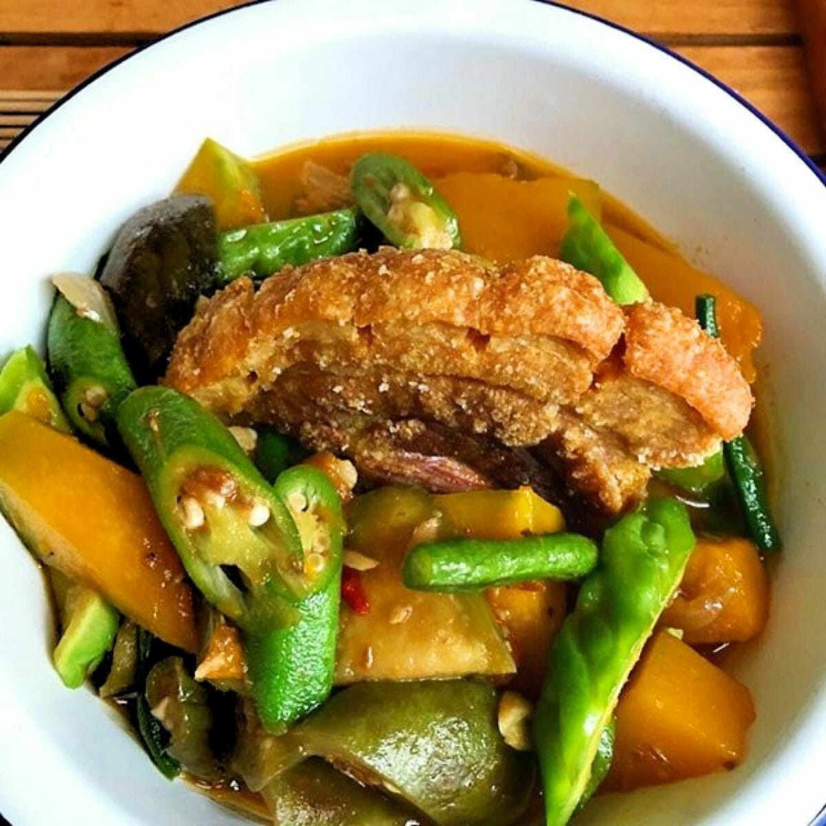 Pinakbet with Lechon Kawali - Lutong Bahay Recipe