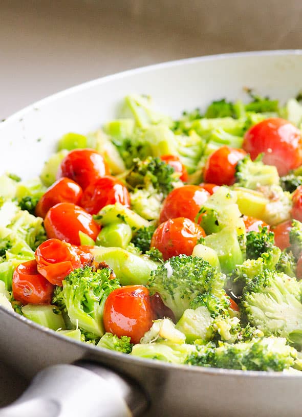 Sautéed Garlic Broccoli with Tomatoes - iFOODreal.com