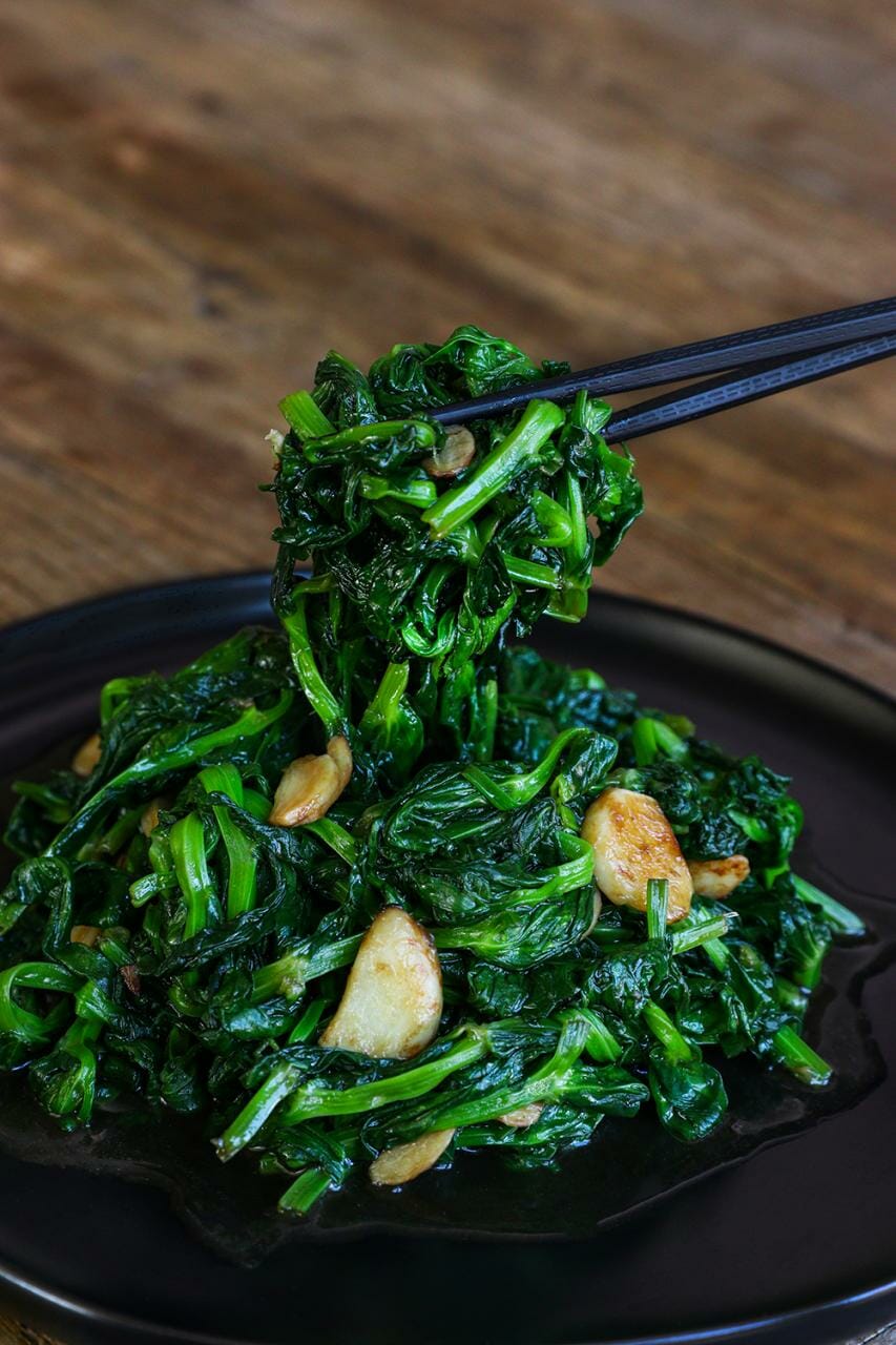 Stir Fried Pea Shoots Recipe &amp;amp; Video - Seonkyoung Longest