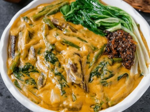 Vegan Filipino Peanut Stew (Kare-Kare) - The Foodie Takes Flight